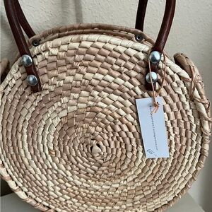 Stylish Tan and Cream Woven Women's Bag